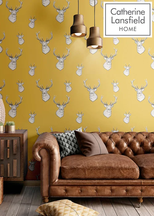 Catherine Lansfield Stag Wallpaper - One Size Image 2