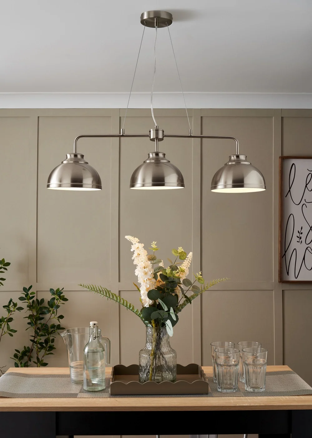 Inlight Brook 3 Light Pendant Ceiling Bar (100cm x 80cm x 20cm) - One Size Image 1