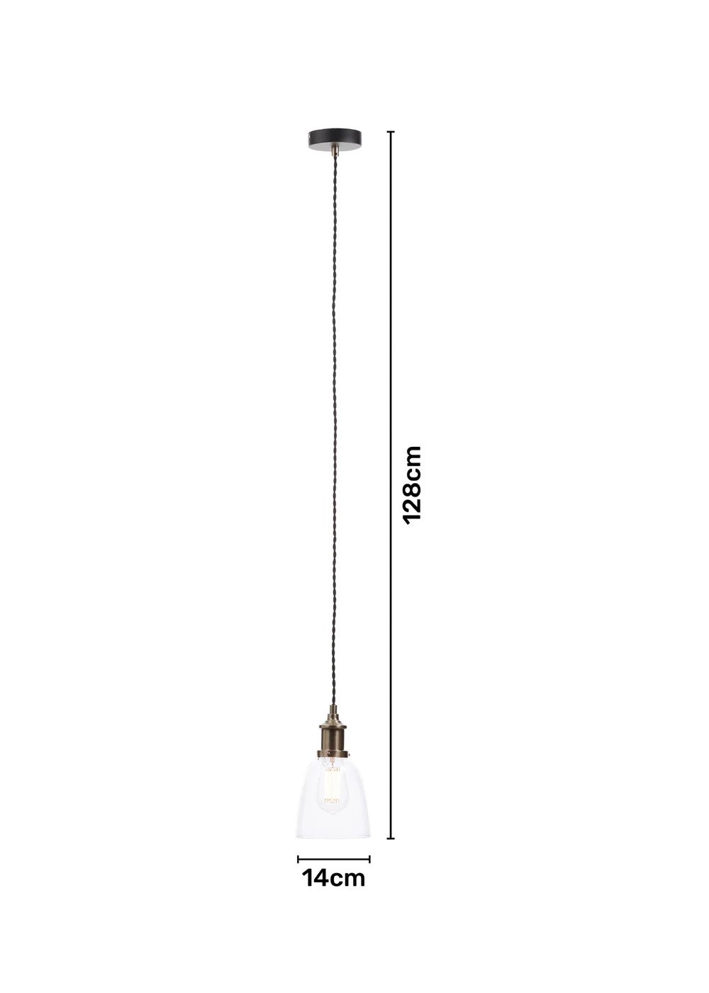 Inlight Warehouse 1 Light Diner Pendant (75cm x 6cm x 36cm) - One Size Image 6