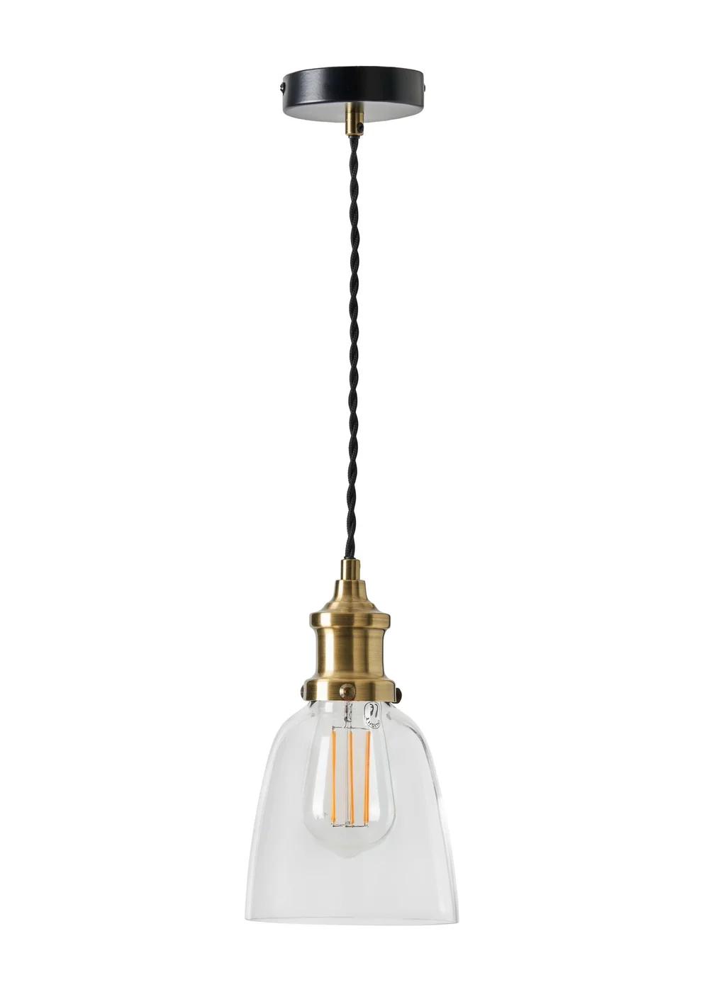 Inlight Warehouse 1 Light Diner Pendant (75cm x 6cm x 36cm) - One Size Image 5