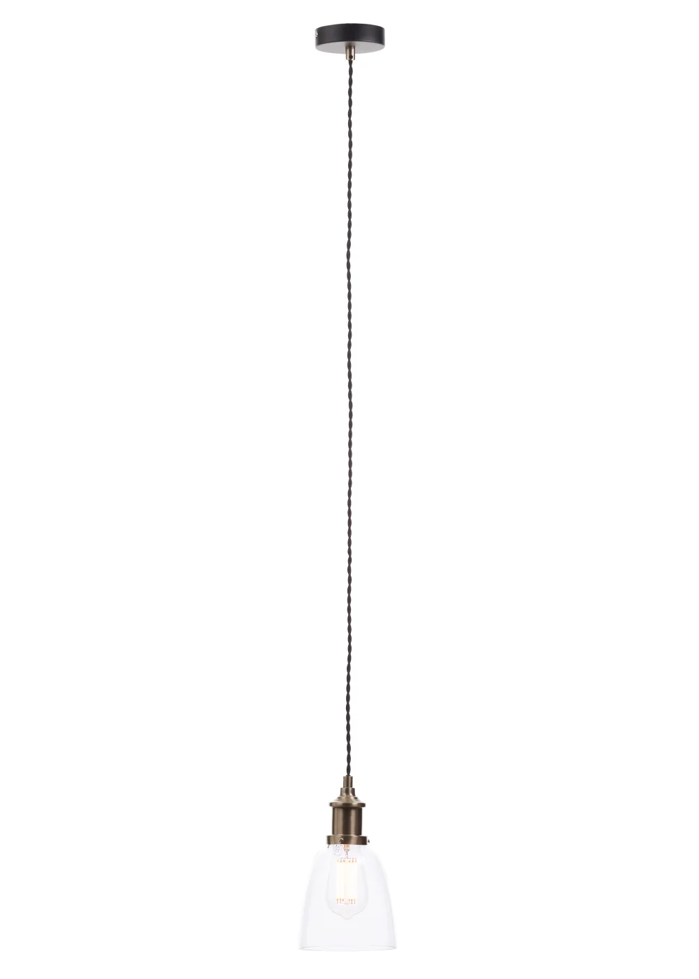 INLIGHT Warehouse 1 Light Diner Style Ceiling Pendant Copper (31-128cm x 14cm) - One Size Image 2