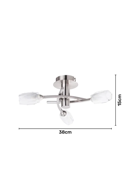 Inlight Padua 3 Light Semi Flush Ceiling Light (14cm x 40cm x 40cm) - One Size Image 4