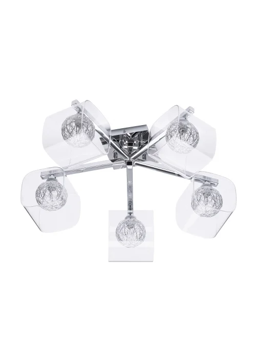 Inlight Veneto 5 Light Wire Globe Semi Flush Ceiling Light (24.5cm x 55cm x 55cm) - One Size Image 1