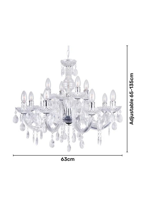 Inlight Charlotte 12 Light Chandelier (135cm x 63cm x 63cm) - One Size Image 4
