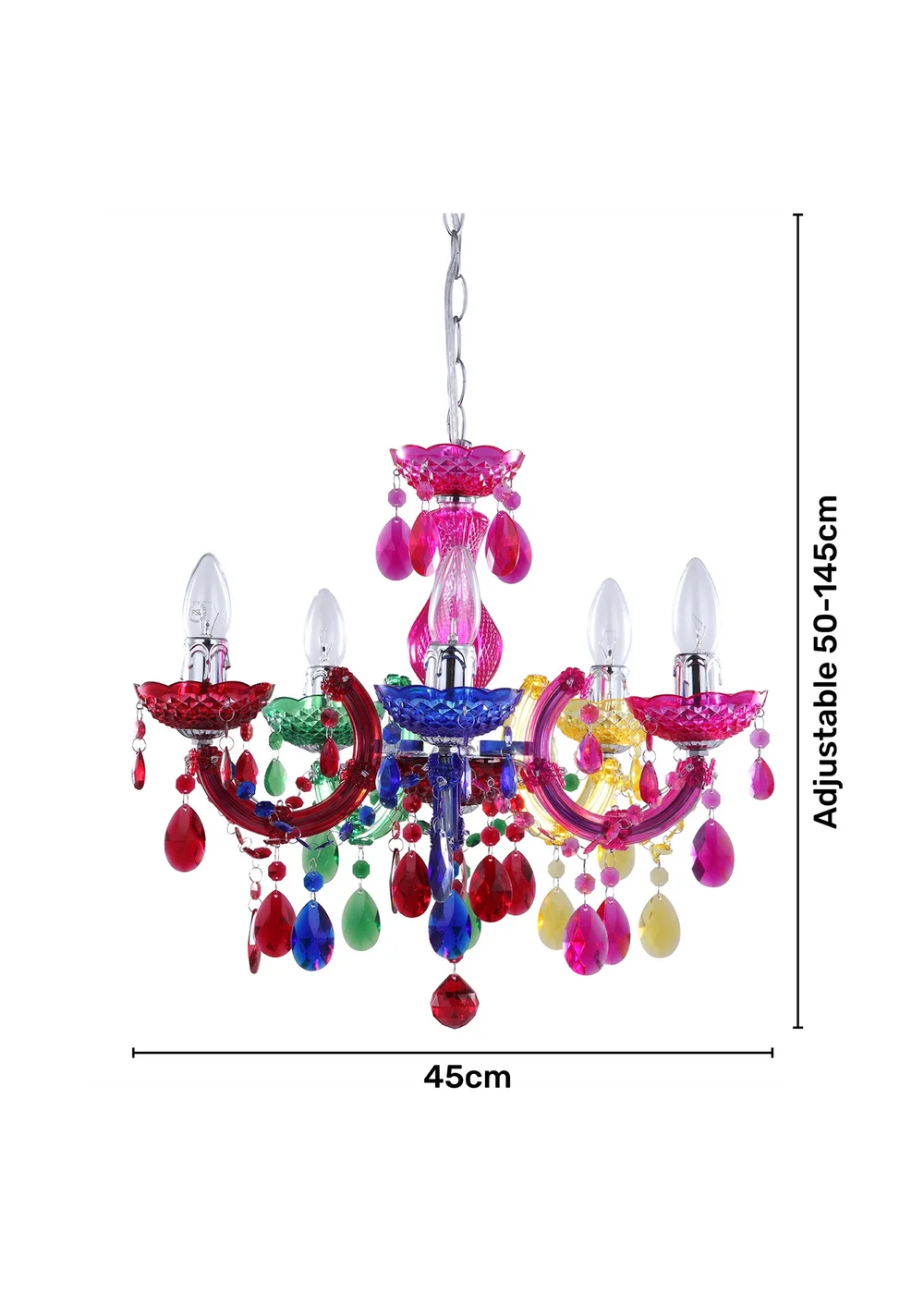 Inlight Charlotte 5 Light Chandelier (145cm x 45cm x 45cm) - One Size Image 6
