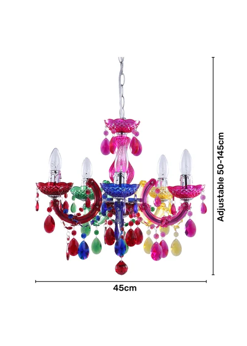 Inlight Charlotte 5 Light Chandelier (145cm x 45cm x 45cm) - One Size Image 6