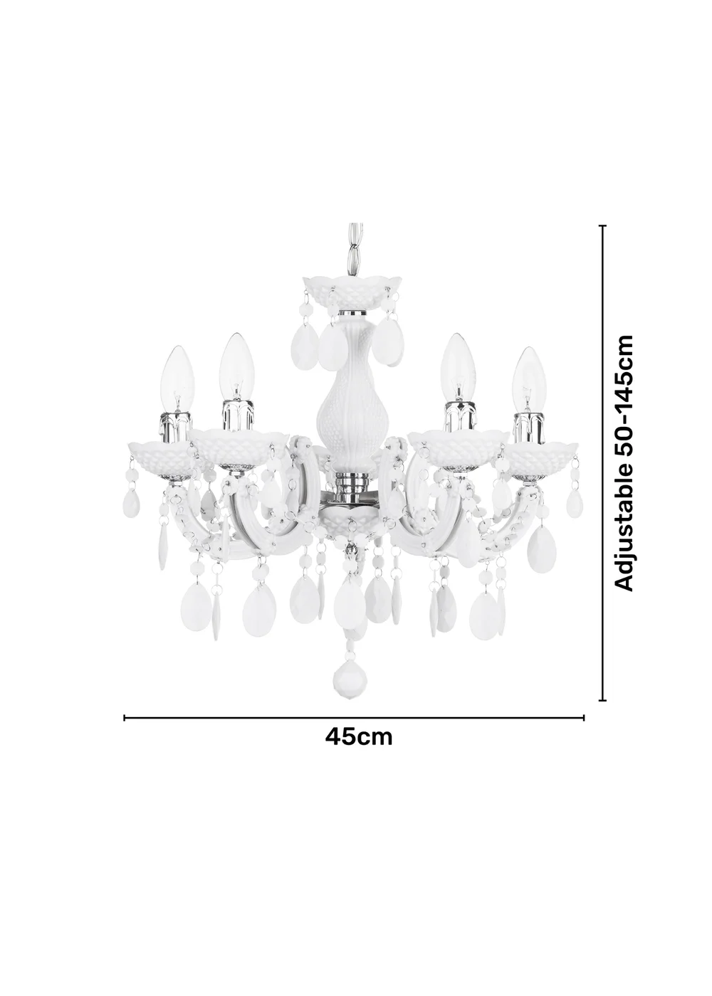 Inlight Charlotte 5 Light Chandelier (145cm x 45cm x 45cm) - One Size Image 6