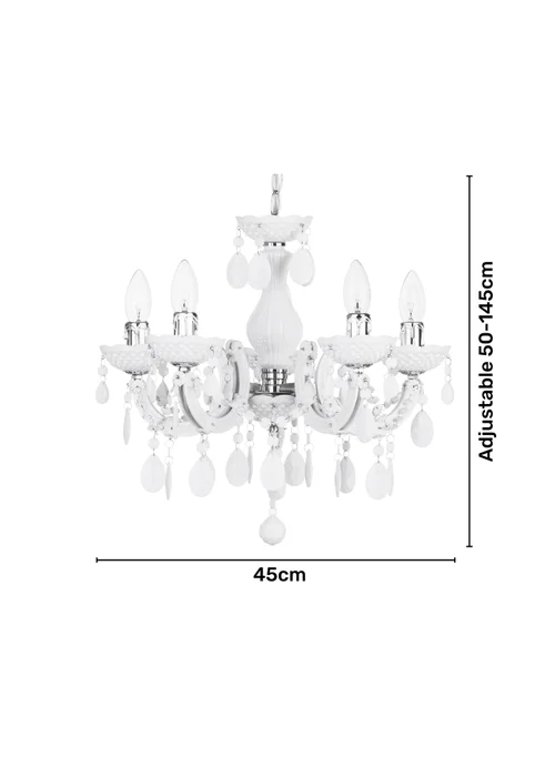 Inlight Charlotte 5 Light Chandelier (145cm x 45cm x 45cm) - One Size Image 6