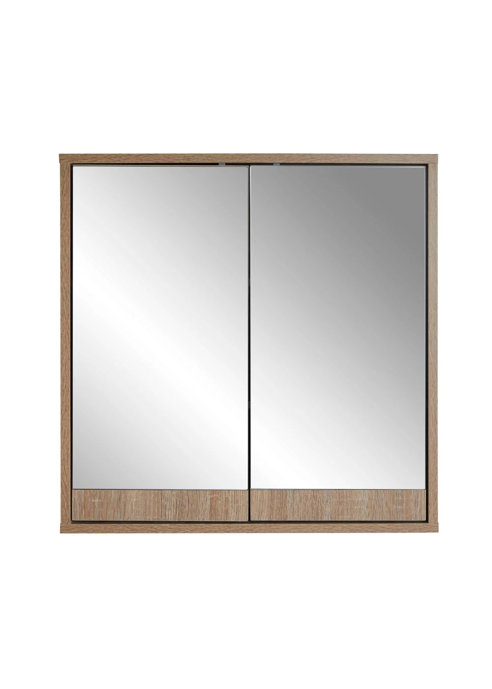 Lloyd Pascal Castleton Oak Effect Double Mirror Cabinet Natural (60cm x 60cm x 15cm) - One Size Image 2