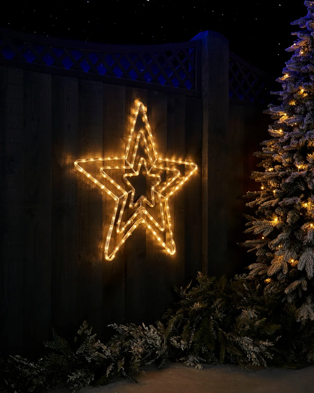 WeRChristmas White Flashing Star Rope Light Silhouette Warm White 72 Cm - No Size Image 5