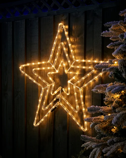 WeRChristmas White Flashing Star Rope Light Silhouette Warm White 72 Cm - No Size Image 2