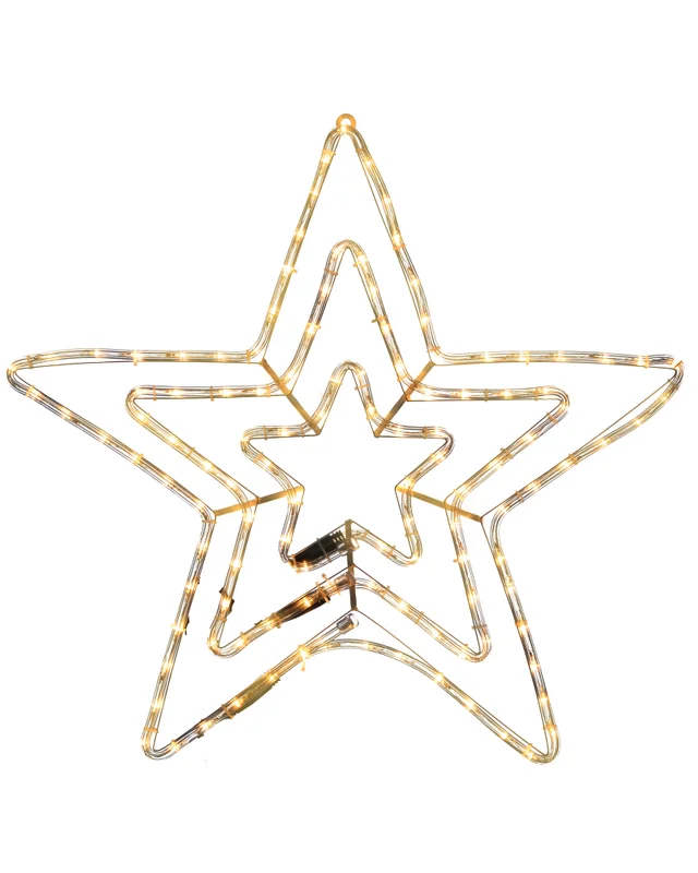 WeRChristmas White Flashing Star Rope Light Silhouette Warm White 72 Cm