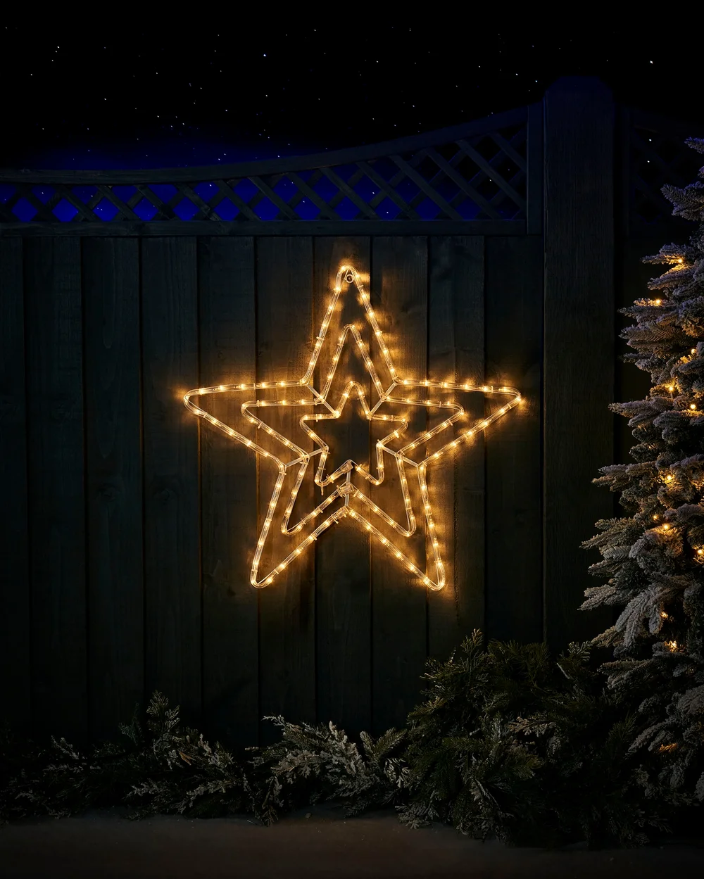 WeRChristmas White Flashing Star Rope Light Silhouette Warm White 72 Cm - No Size Image 3