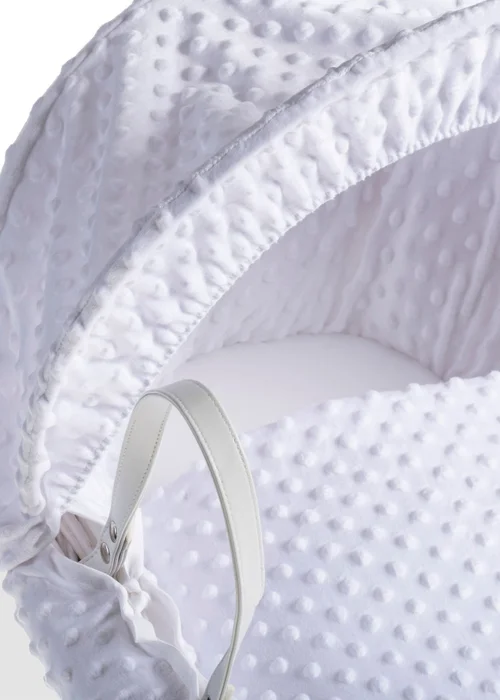 Clair de Lune White Dimple Wicker Moses Basket with Deluxe Rocking Stand - No Size Image 5