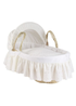 Clair de Lune White Broderie Anglaise Palm Moses Basket - One Size Image 1