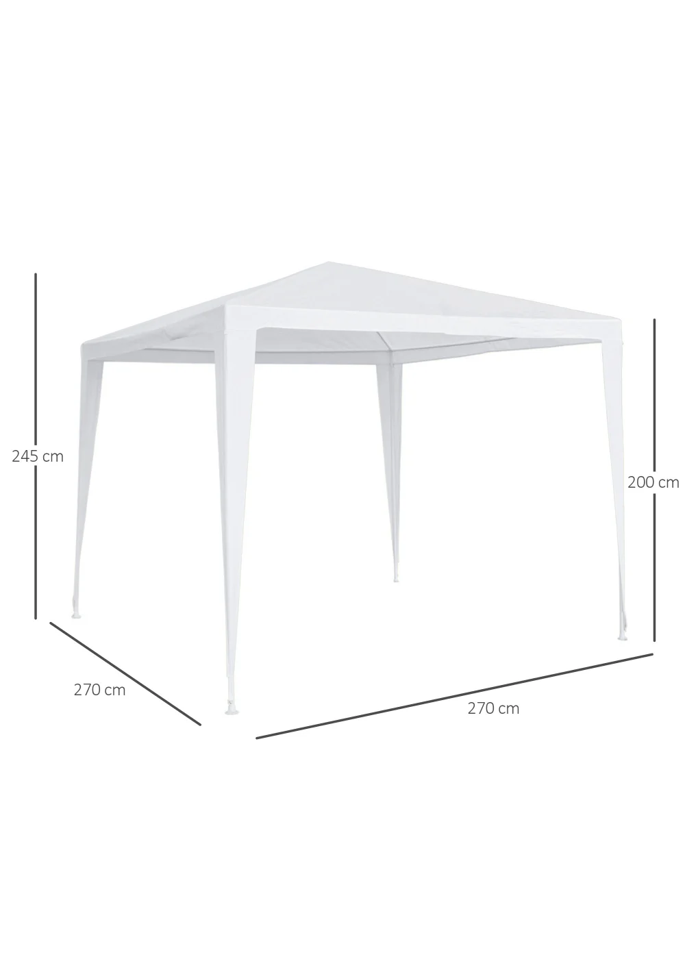 Outsunny Garden Gazebo Tent (2.7m x 2.7m) - One Size Image 3