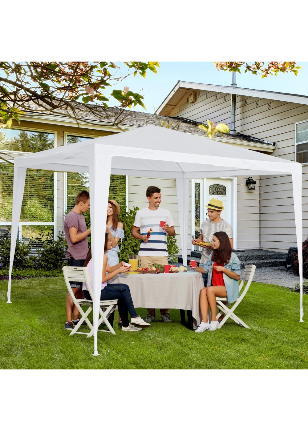 Outsunny Garden Gazebo Tent (2.7m x 2.7m) - One Size Image 2