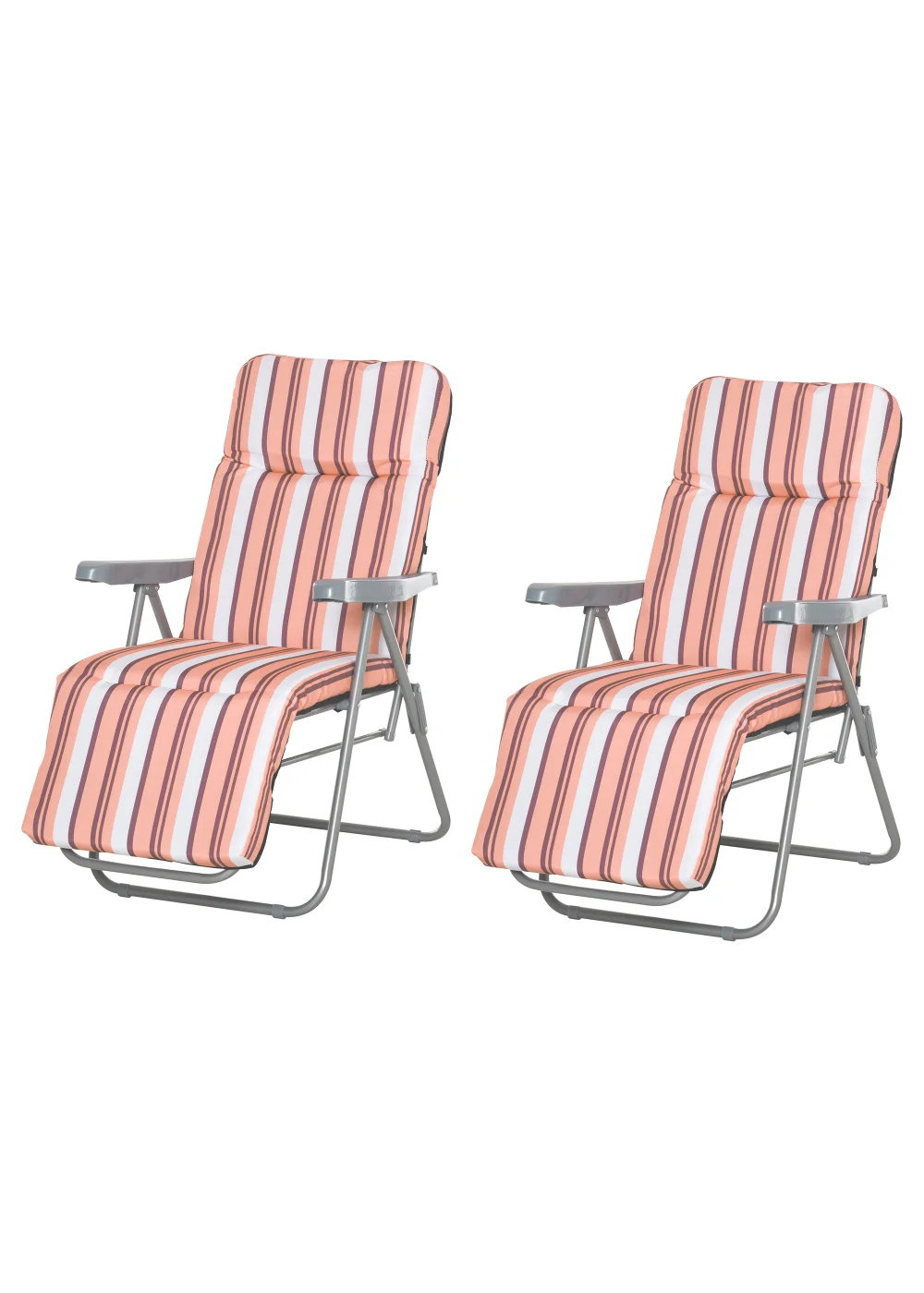 Outsunny Set of 2 Garden Patio Foldable Sun Recliners Loungers - No Size Image 2
