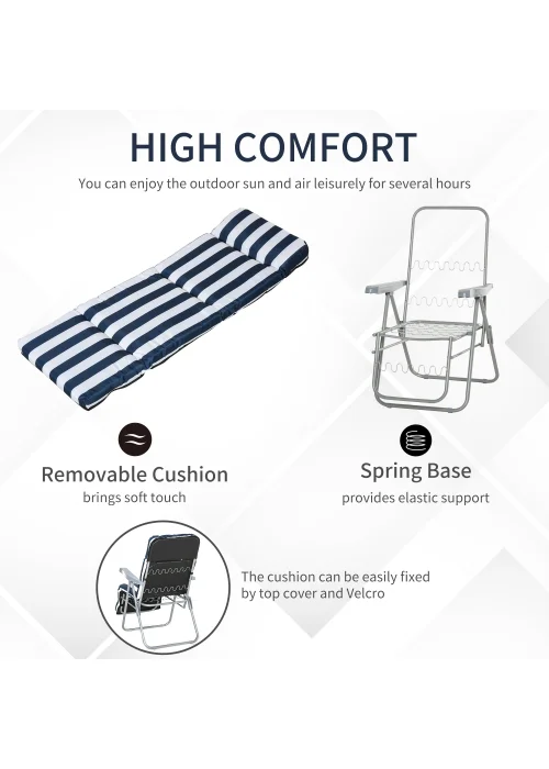 Outsunny Set of 2 Garden Patio Foldable Sun Recliners Loungers - No Size Image 4