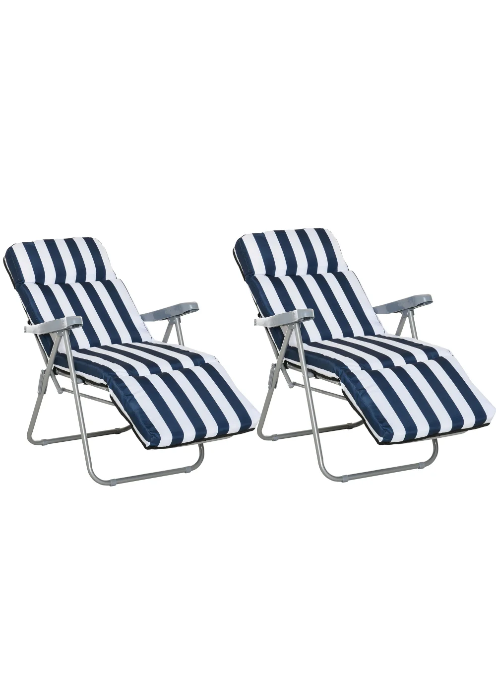 Outsunny Set of 2 Garden Patio Foldable Sun Recliners Loungers - No Size Image 2