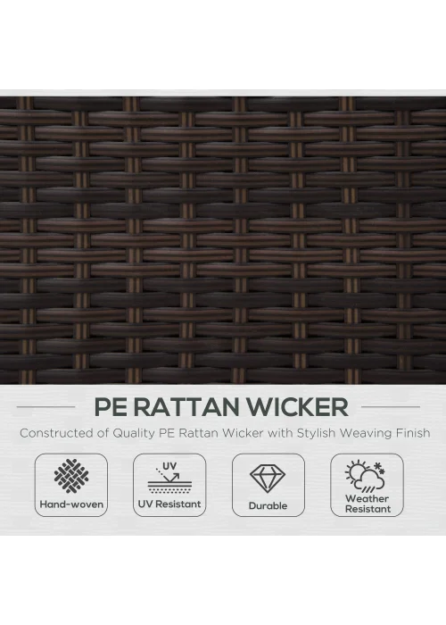 Outsunny 1 Seater Rattan Garden Chair (75cm x 70cm x 80cm) - One Size Image 4