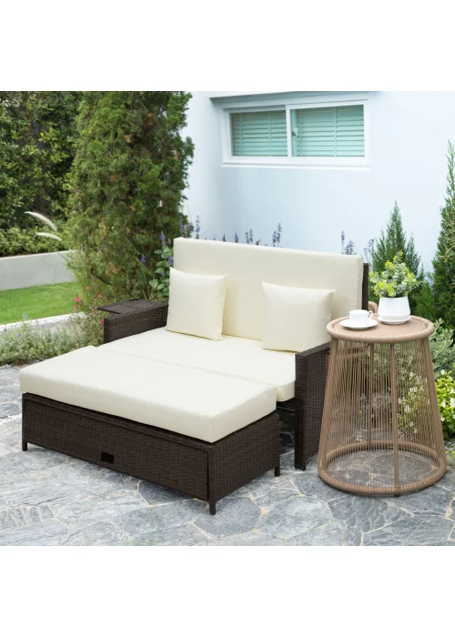 Outsunny 2 Piece Rattan Garden Furniture Set - One Size Image 2