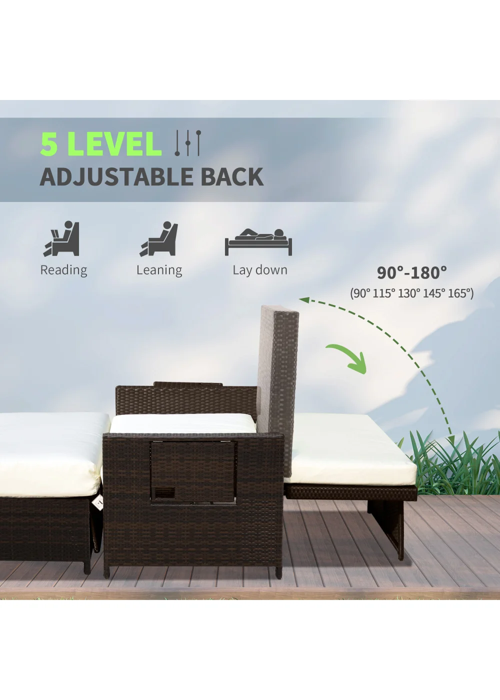 Outsunny 2 Piece Rattan Garden Furniture Set - One Size Image 4