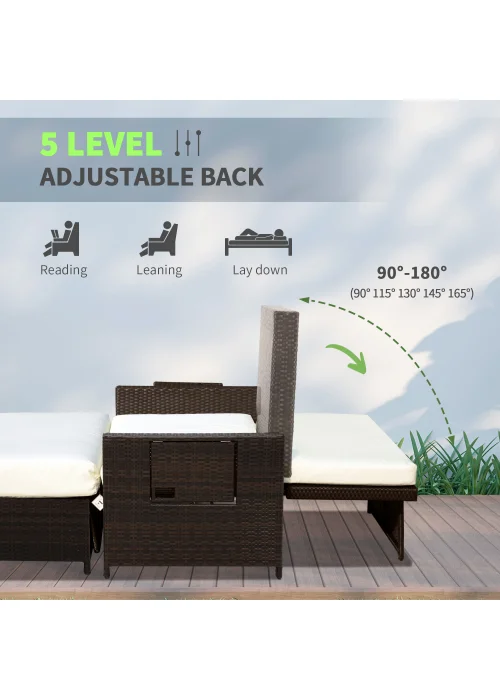 Outsunny 2 Piece Rattan Garden Furniture Set - One Size Image 4