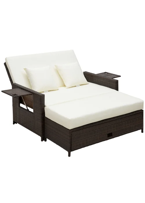 Outsunny 2 Piece Rattan Garden Furniture Set - One Size Image 1