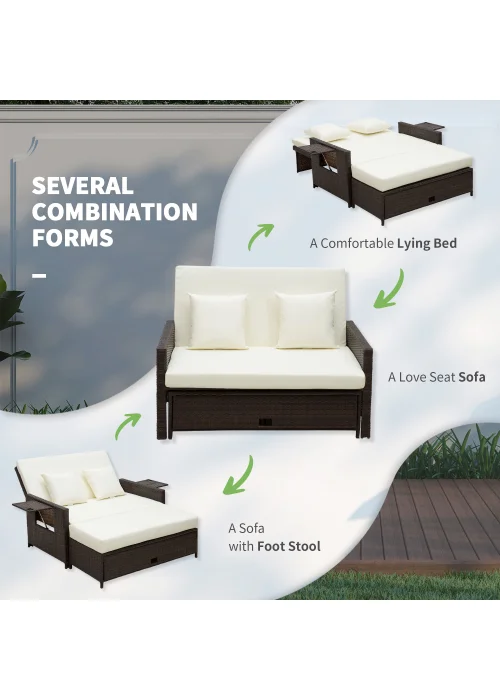 Outsunny 2 Piece Rattan Garden Furniture Set - One Size Image 5