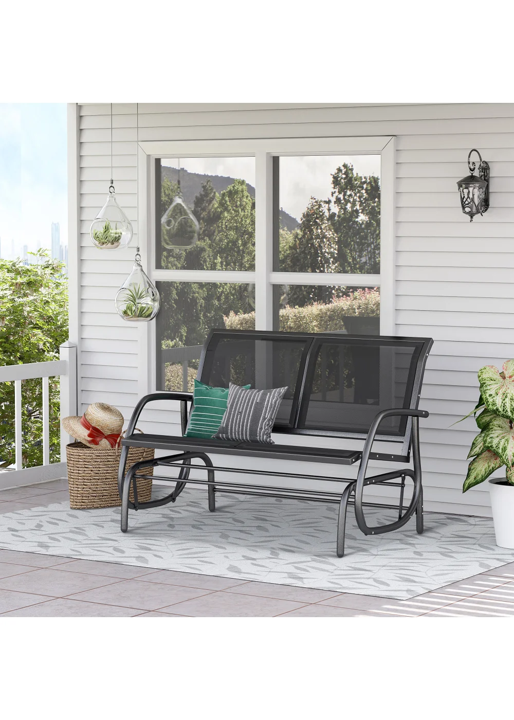 Outsunny 2-Person Outdoor Glider Bench Patio Double Swing Gliding Chair Loveseat - No Size Image 1