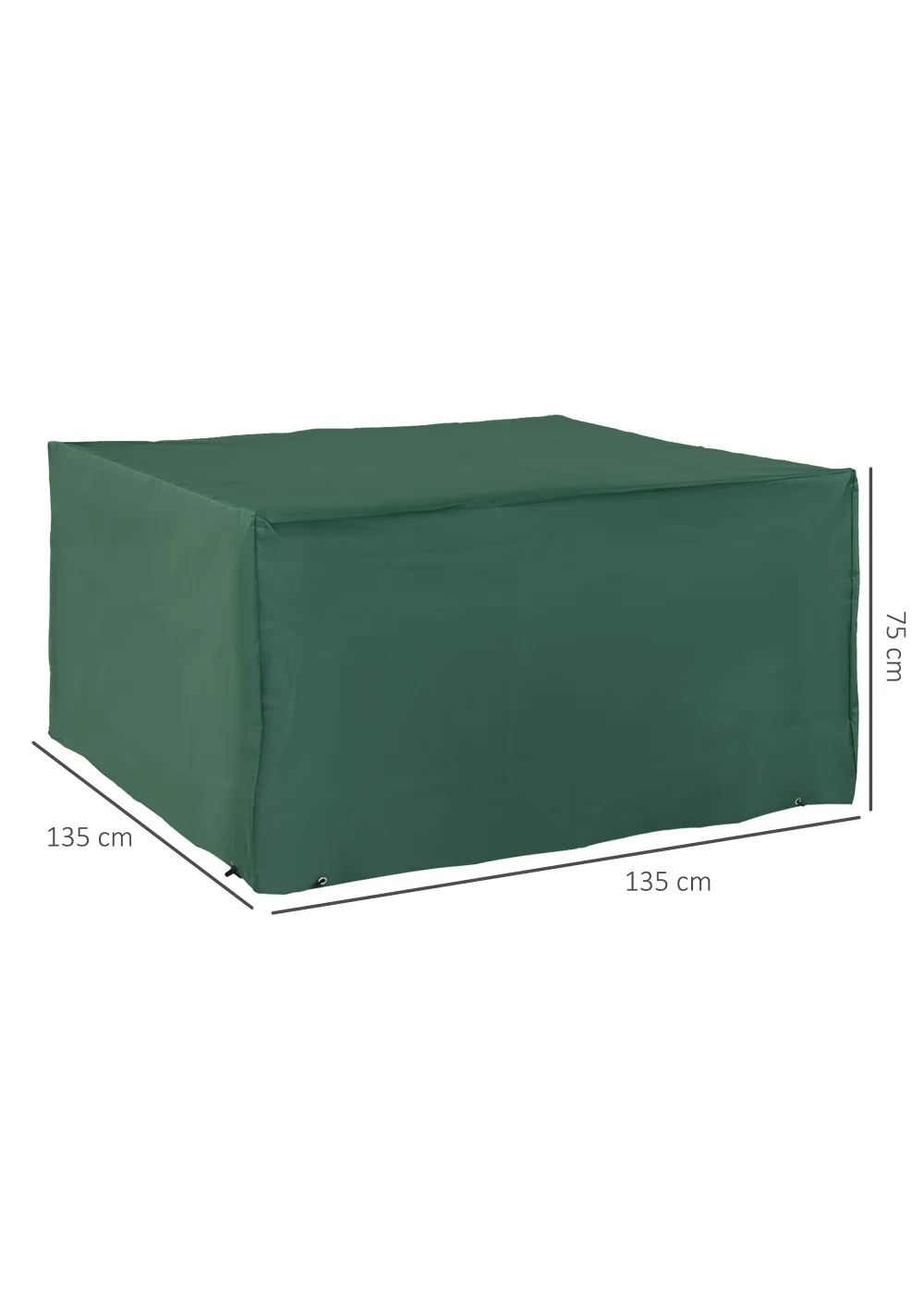 Outsunny 600D Oxford Patio Set Cover Outdoor Garden Rattan Furniture Protection Cover Protector 135 x 135 x 75 cm - One Size Image 3