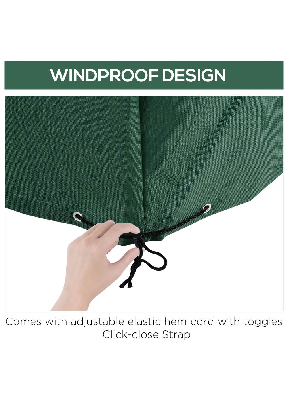 Outsunny 600D Oxford Patio Set Cover Outdoor Garden Rattan Furniture Protection Cover Protector 135 x 135 x 75 cm - One Size Image 5