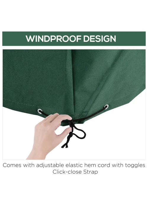 Outsunny 600D Oxford Patio Set Cover Outdoor Garden Rattan Furniture Protection Cover Protector 135 x 135 x 75 cm - One Size Image 5