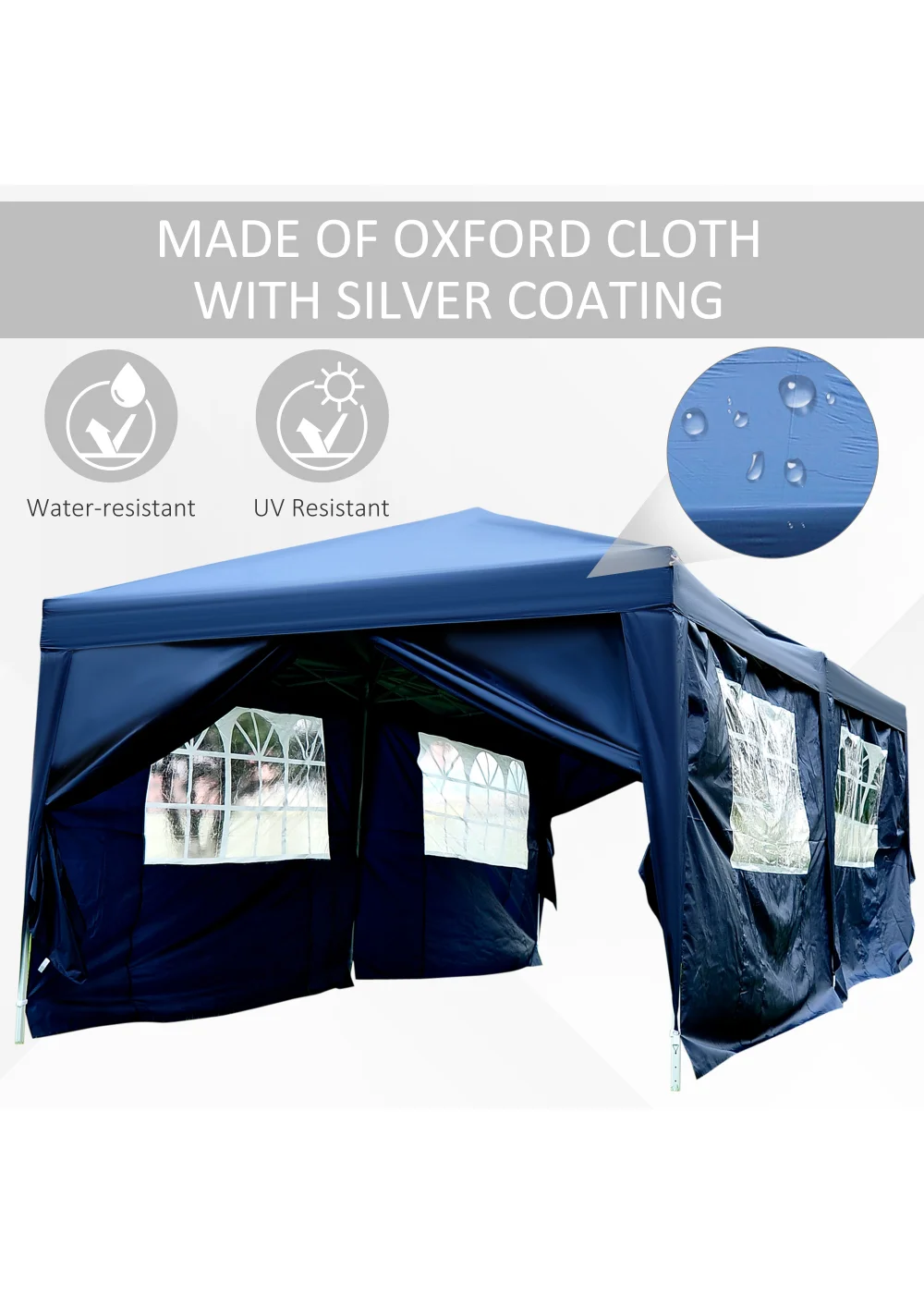 Outsunny Garden Pop Up Gazebo Wedding Tent (3x6m) - No Size Image 4