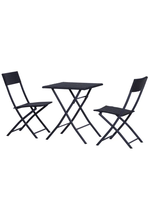 Outsunny 3 Pieces Outdoor PE Rattan Bistro Set - No Size Image 2