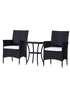 Outsunny 3 Piece Rattan Garden Bistro Furniture Set - One Size Image 2