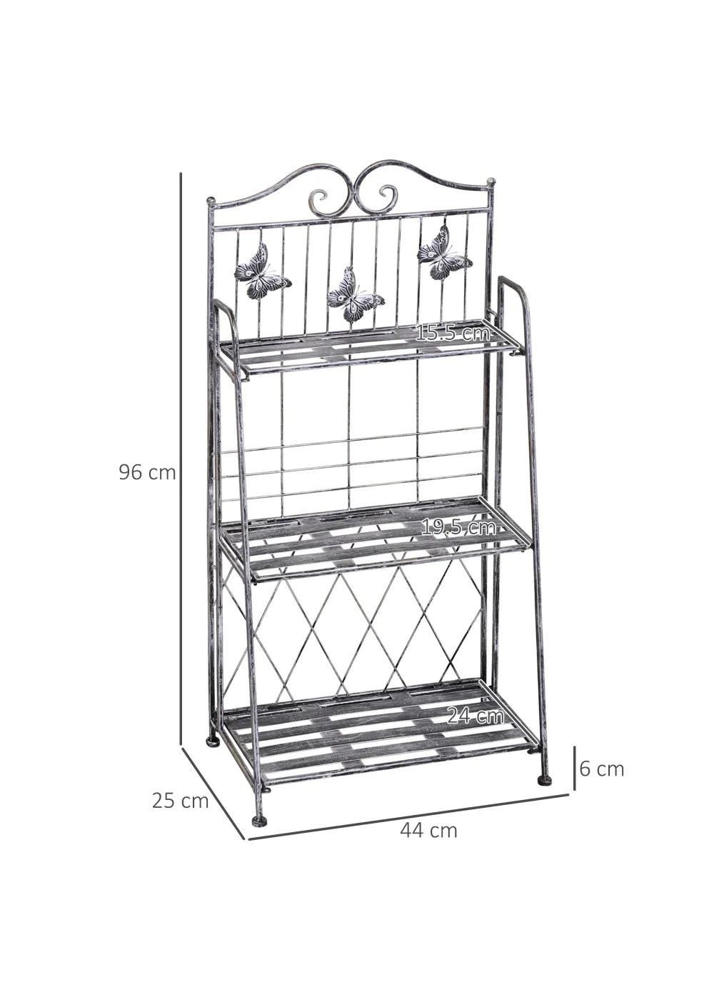 Outsunny Freestanding 3-Tier Garden Plant Stand - No Size Image 3