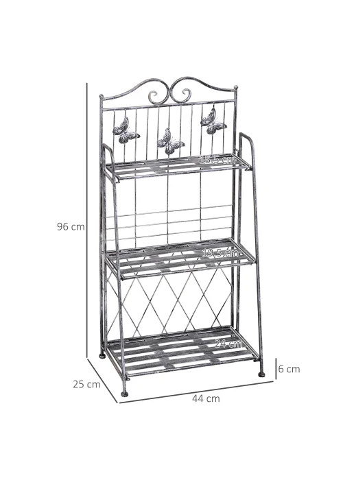 Outsunny Freestanding 3-Tier Garden Plant Stand - No Size Image 3