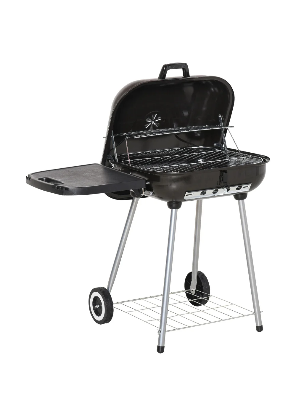 Outsunny Portable Charcoal Steel Grill Barbecue (96cm x 60cm x 83cm) - One Size Image 1