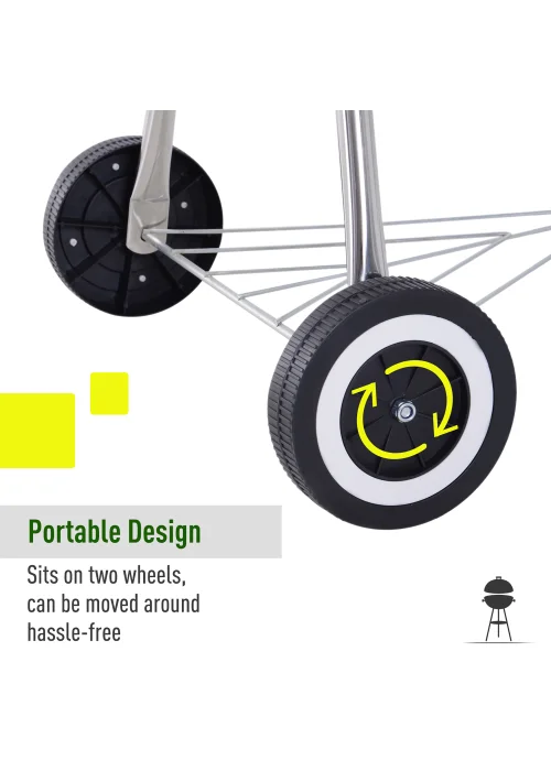 Outsunny Portable Round Kettle Charcoal Grill BBQ Smoker with Lid - No Size Image 4