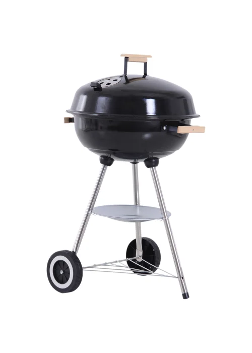 Outsunny Portable Round Kettle Charcoal Grill BBQ Smoker with Lid - No Size Image 2