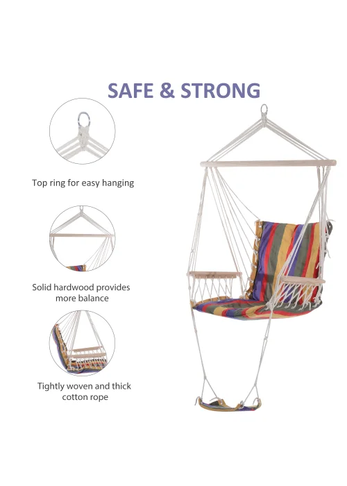 Outsunny Rope Hammock Swing Seat (57cm x 47.5cm) - One Size Image 5