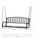 Outsunny 2 Seater Outdoor Swing Bench (127cm x 60cm x 53cm) - One Size Image 3