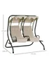 Outsunny 2 Seater Garden Swing Chair (170cm x 136cm x 170cm) - One Size Image 3