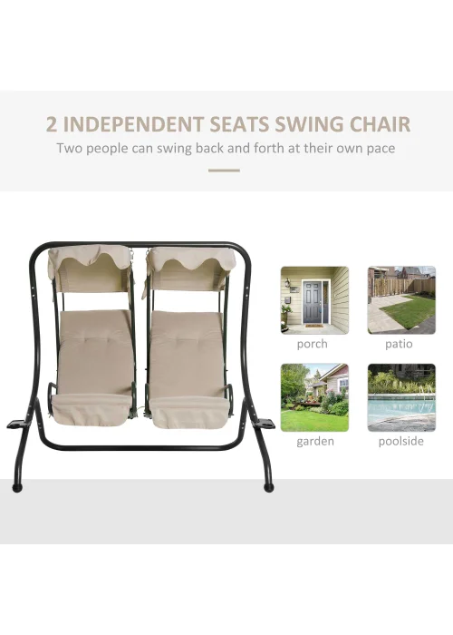 Outsunny 2 Seater Garden Swing Chair (170cm x 136cm x 170cm) - One Size Image 4