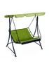 Outsunny 2 Seater Garden Swing Seat Bed, Sun Lounger with Adjustable Canopy Green - One Size Image 2