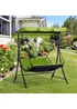 Outsunny 2 Seater Garden Swing Seat Bed, Sun Lounger with Adjustable Canopy Green - One Size Image 1