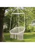 Outsunny Hammock Macramé Hanging Rope Chair Hanging Seat Rope Patio, Porch, Tree, Beige - One Size Image 1