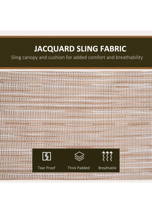 Outsunny 3 Seater Garden Swing Seat Outdoor Swing Chairs Patio Bench - Beige - One Size Image 5